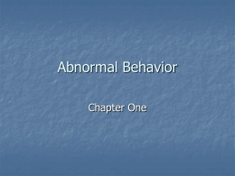 Abnormal Behavior - Texas Christian University