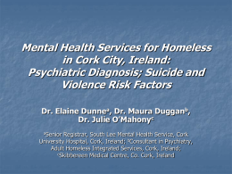 Mental Health Services for Homeless in Cork City, Ireland
