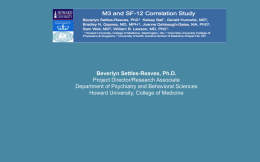 M3 and SF-12 Correlation Study by Dr. Beverlyn Settles