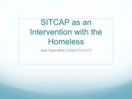 Use of the SITCAP Model with the Homeless