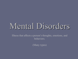 Mental Disorders and Addictive Behavior