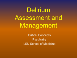 Delirium - School of Medicine