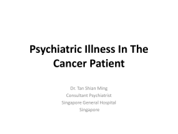 Psychiatric Illness In The Cancer Patient