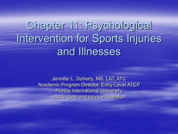 Chapter 11: Psychological Intervention for Sports Injuries and Illnesses
