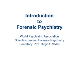 WPA forensic slides short - World Psychiatric Association