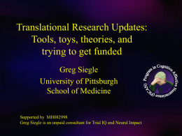 Siegle 2011 Translational Research Presentation