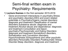 Semi-final written exam in Psychiatry