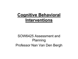 Cognitive Behavioral Interventions