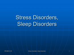 Stress Disorders Sleep Disorders