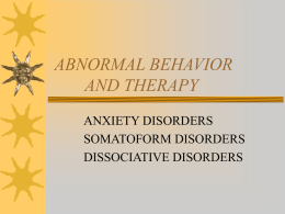 ABNORMAL BEHAVIOR AND THERAPY