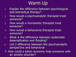 Chapter 16 pt. 2: Cognitive and Biomedical Therapy