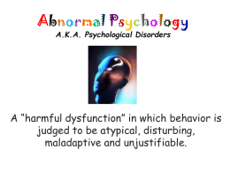 Abnormal Psychology - West Essex High School