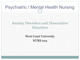 your assessment approach - N204 & N214L Psychiatric / Mental