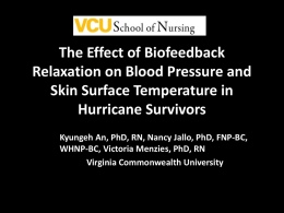 The Effect of Biofeedback Relaxation on Blood Pressure and Skin