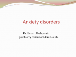 Anxiety disorder..