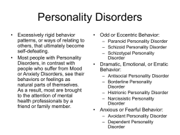 Personality Disorders - Wiki-cik