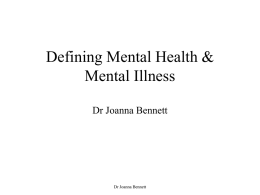 Mental health & Mental Illness