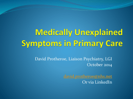 Medically unexplained symptoms
