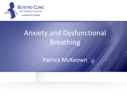 Anxiety and Dysfunctional Breathing
