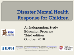 Disaster Mental Health Response for Children