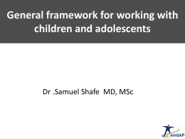 General Framework for working with Children and Adolescents File