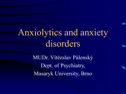 Anxiety disorders - Psychiatrie FN Brno