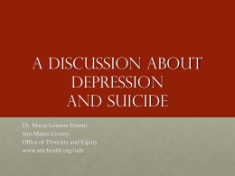 A discussion about depression and suicide