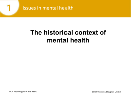 History of mental healthx