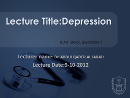 Lecturer name: Dr. ABDULQADER AL JARAD Lecture