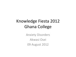 Anxiety disorders - Accra Psychiatric Hospital