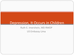 Depression, It Occurs in Children