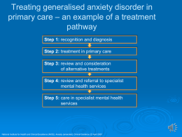 Treating generalised anxiety disorder in primary care * an example