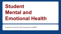 Student Mental and Emotional Health