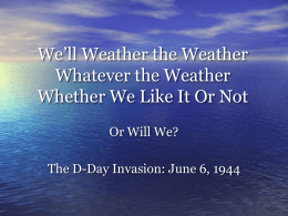 We`ll Weather the Weather Whatever the Weather Whether We Like