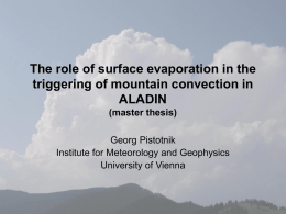 The role of surface evaporation in the triggering of mountain