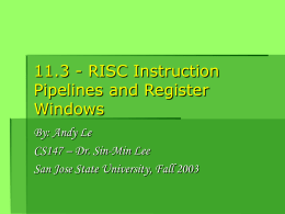 RISC Instruction Pipelines and Register Windows