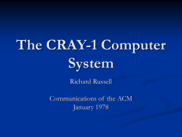 The CRAY-1 Computer System
