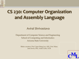 CS 230 Chapter 2 Instructions: Language of the Computer