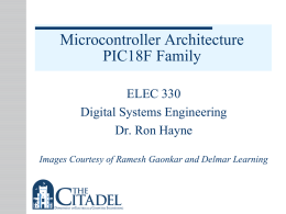 Microcontroller Architecture PIC18F Family