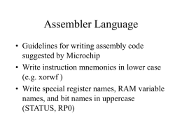 Assembler Language - Wayne State University