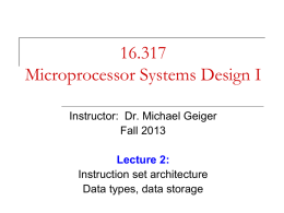 Microprocessors I