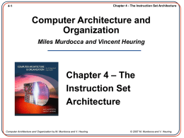 Computer Architecture and Organization Miles Murdocca and