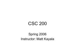 CSC 200 - University of Rhode Island