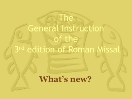 Introducing the General Instruction of the Roman Missal