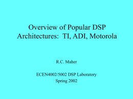 Other DSP Microprocessor Architectures