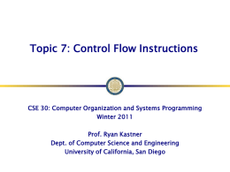 Control Flow Instructions - University of California, San Diego