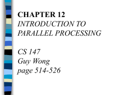 CHAPTER 12 INTRODUCTION TO PARALLEL PROCESSING
