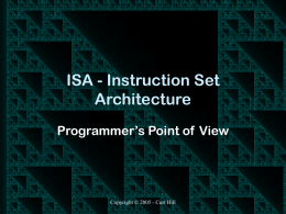 Instruction level architecture