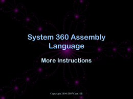 System 360 assembly language continued