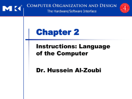 Chapter 2 Instructions Language of the Computer